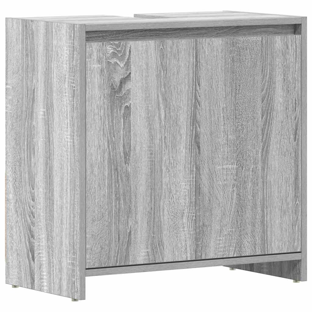 badeværelsesskab 60x33x61 cm konstrueret træ grå sonoma-eg