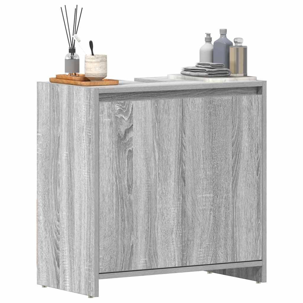 badeværelsesskab 60x33x61 cm konstrueret træ grå sonoma-eg