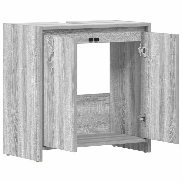 badeværelsesskab 60x33x61 cm konstrueret træ grå sonoma-eg