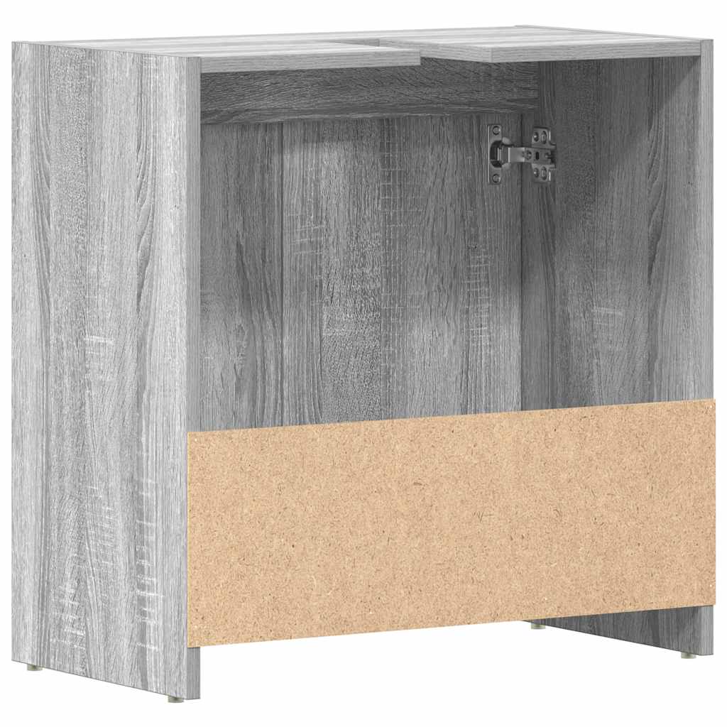 badeværelsesskab 60x33x60 cm konstrueret træ grå sonoma-eg