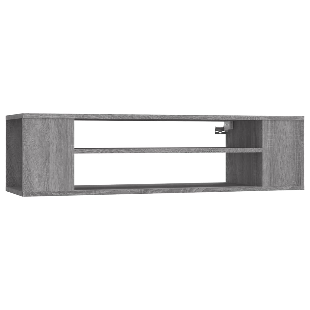 væghængt tv-bord 100x30x26,5 cm konstrueret træ grå sonoma-eg