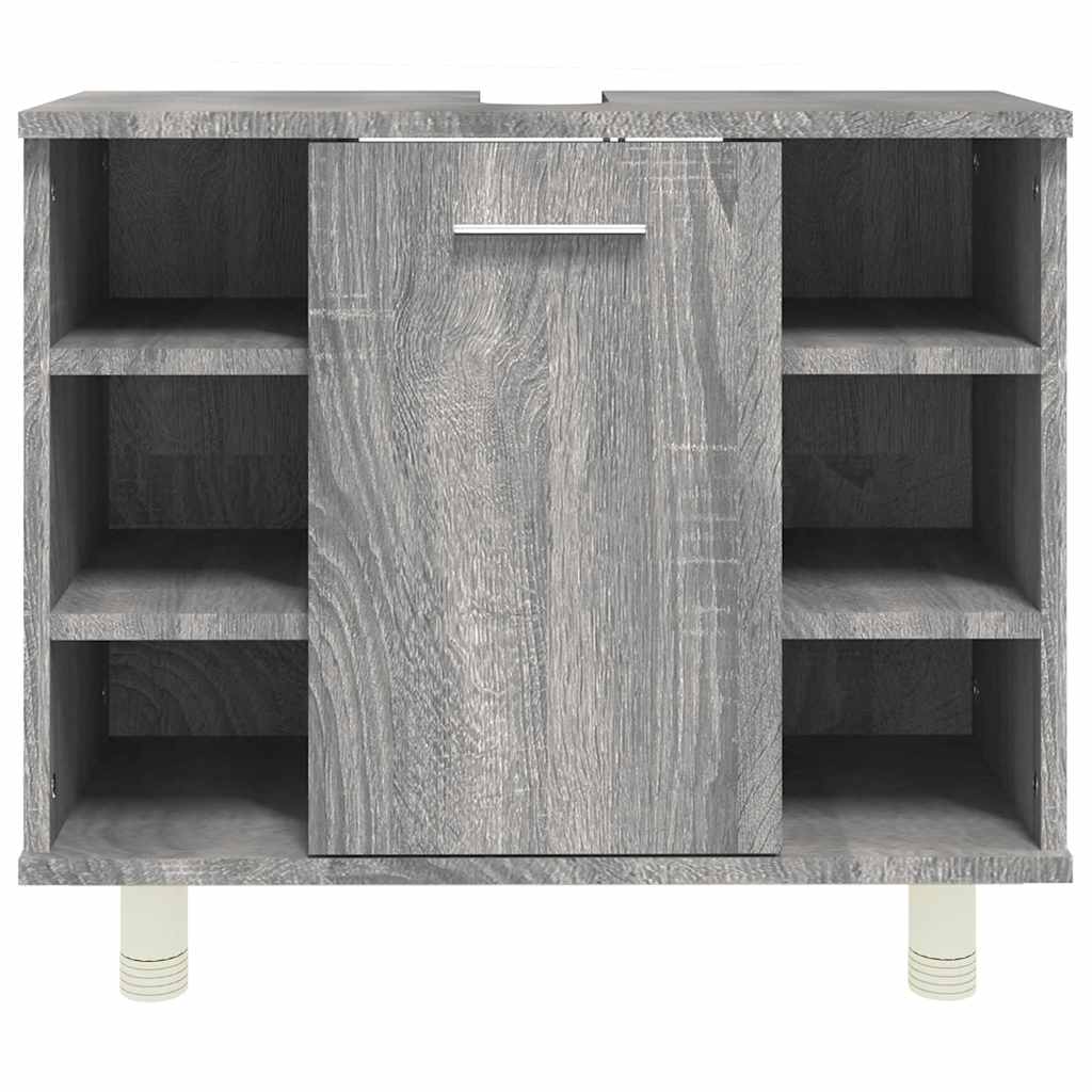 badeværelsesskab 60x32x53,5 cm konstrueret træ grå sonoma-eg