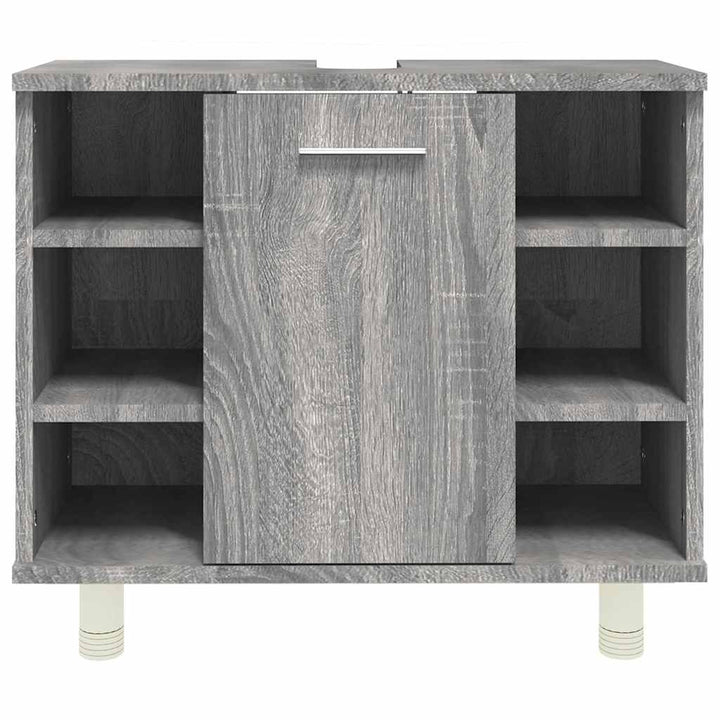 badeværelsesskab 60x32x53,5 cm konstrueret træ grå sonoma-eg