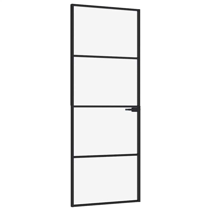 dør 76x201,5 cm hærdet glas og aluminium sort
