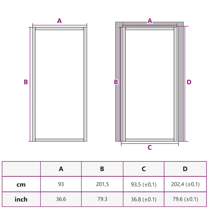 dør 93x201,5 cm hærdet glas og aluminium sort