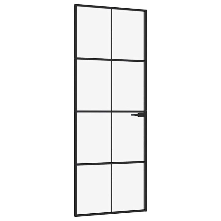 dør 76x201,5 cm hærdet glas og aluminium sort