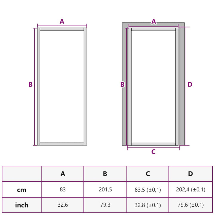 dør 83x201,5 cm hærdet glas og aluminium sort