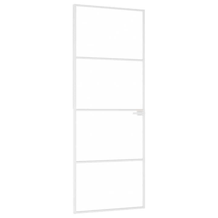 dør 76x201,5 cm hærdet glas og aluminium hvid