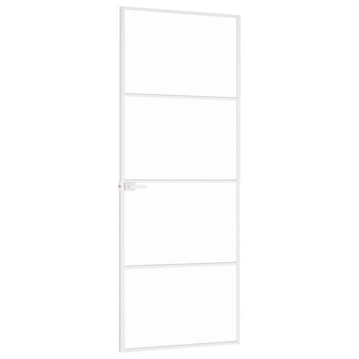 dør 76x201,5 cm hærdet glas og aluminium hvid