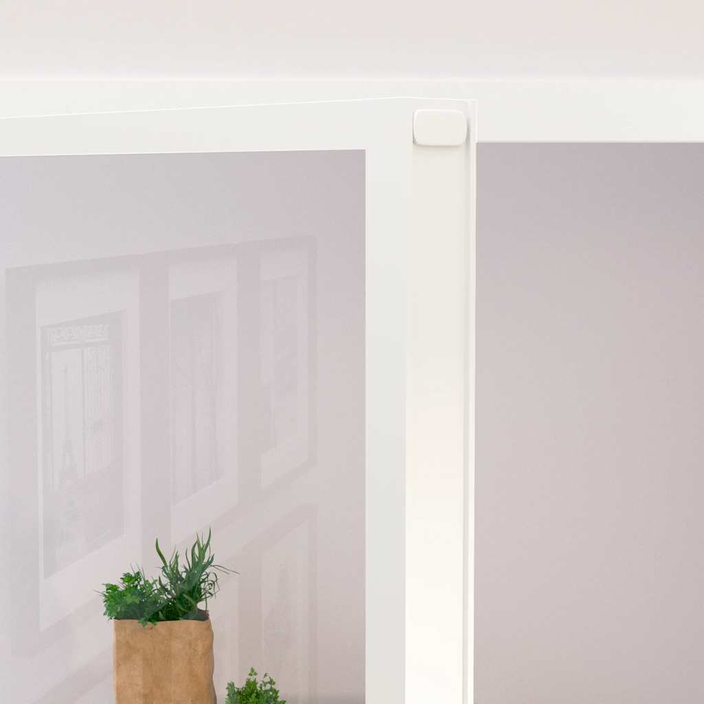 dør 76x201,5 cm hærdet glas og aluminium hvid