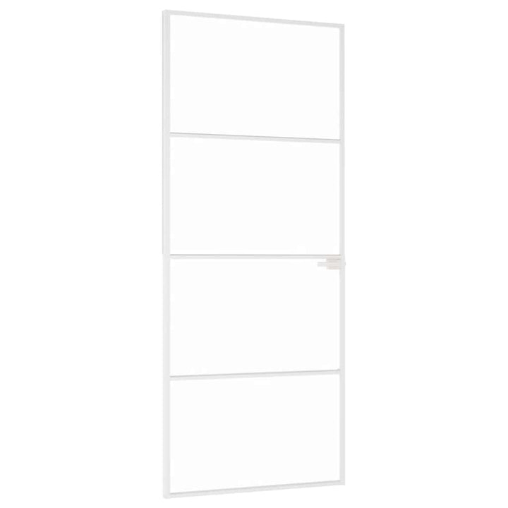 dør 83x201,5 cm hærdet glas og aluminium hvid