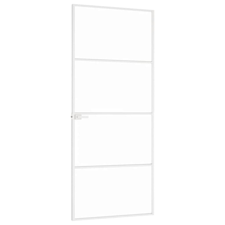 dør 83x201,5 cm hærdet glas og aluminium hvid