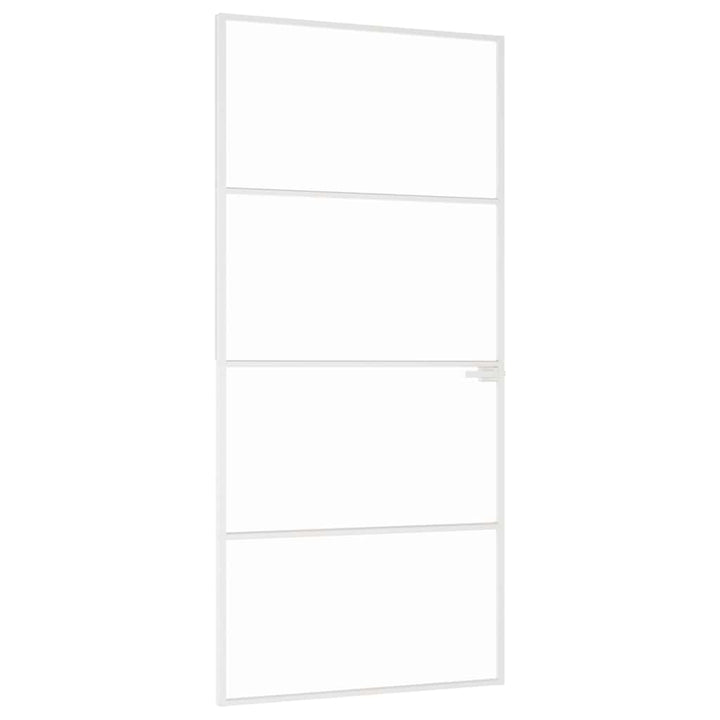 dør 93x201,5 cm hærdet glas og aluminium hvid