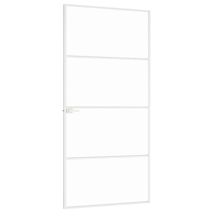 dør 93x201,5 cm hærdet glas og aluminium hvid