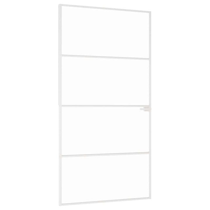 dør 102x201,5 cm hærdet glas og aluminium hvid
