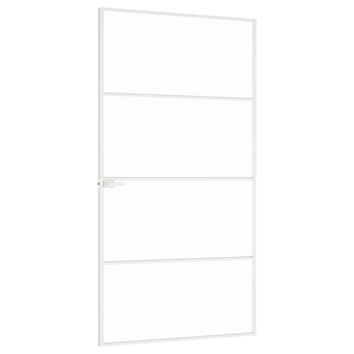 dør 102x201,5 cm hærdet glas og aluminium hvid
