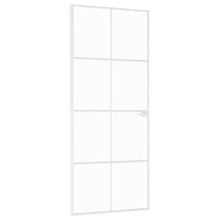 dør 83x201,5 cm hærdet glas og aluminium hvid