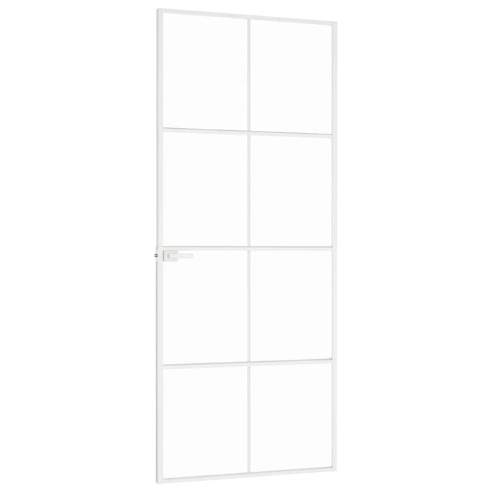dør 83x201,5 cm hærdet glas og aluminium hvid