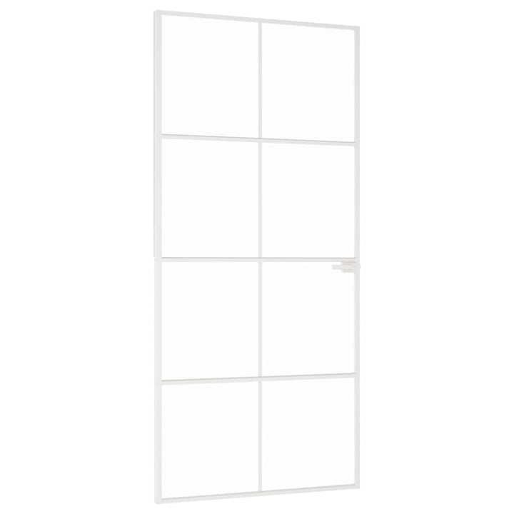 dør 93x201,5 cm hærdet glas og aluminium hvid