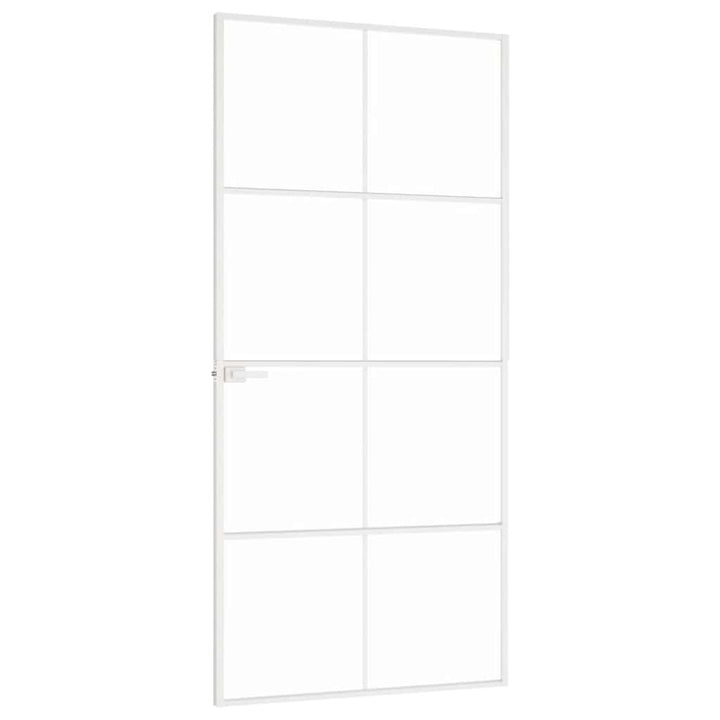 dør 93x201,5 cm hærdet glas og aluminium hvid