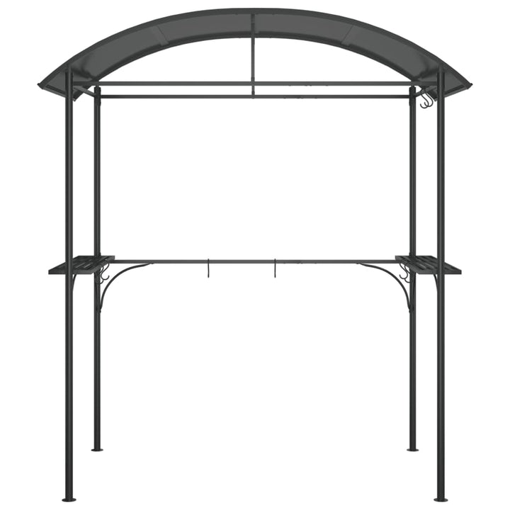 grillpavillon med sidehylder 220x115x230 cm stål antracitgrå