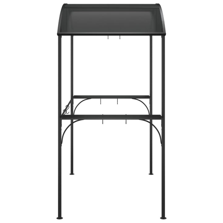 grillpavillon med sidehylder 220x115x230 cm stål antracitgrå