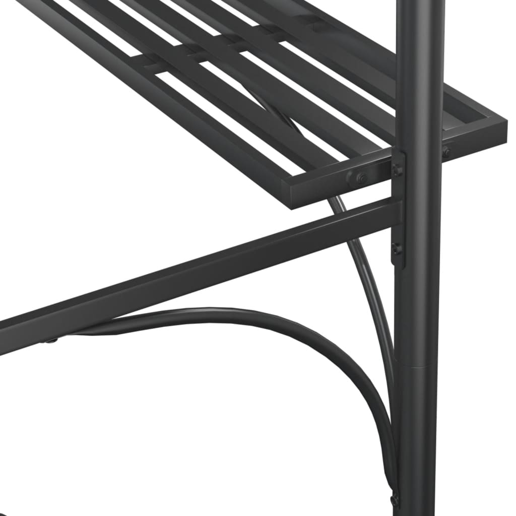 grillpavillon med sidehylder 220x115x230 cm stål antracitgrå