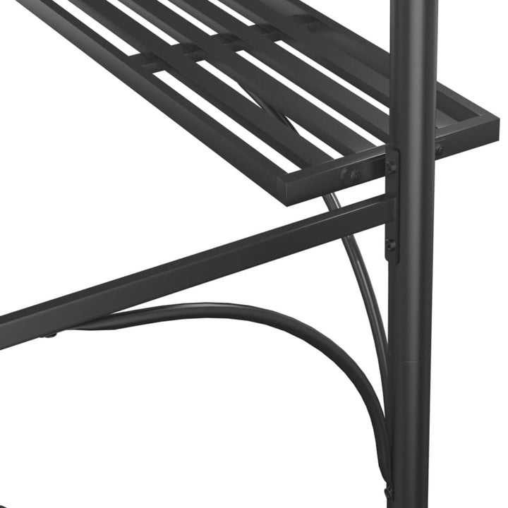 grillpavillon med sidehylder 220x115x230 cm stål antracitgrå