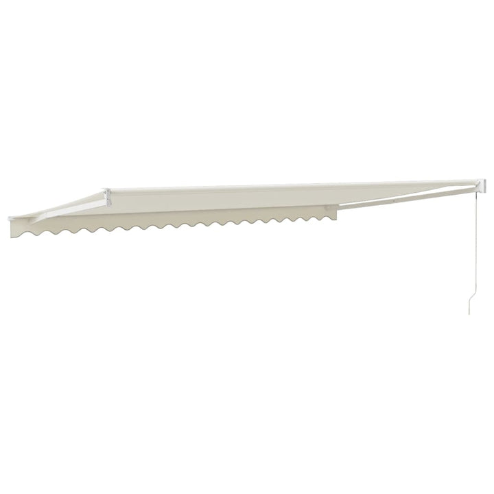 foldemarkise manuel betjening 5x3 m stof aluminium creme