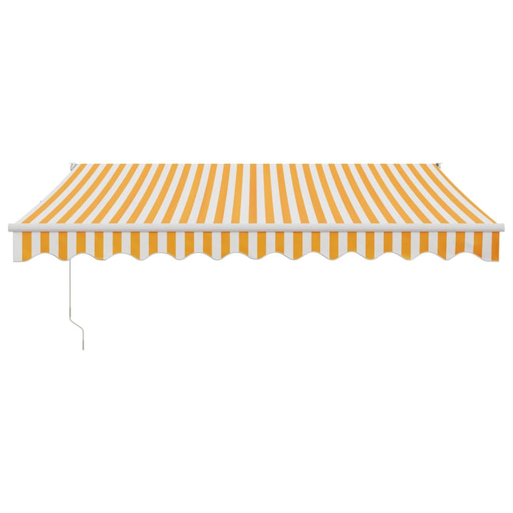 foldemarkise manuel betjening 3x2,5 m stof aluminium gul hvid