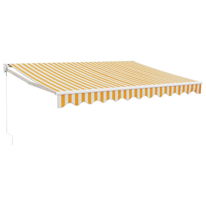 foldemarkise manuel betjening 3,5x2,5 m stof aluminium gul hvid