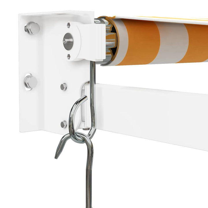 foldemarkise manuel betjening 4x3 m stof aluminium gul hvid