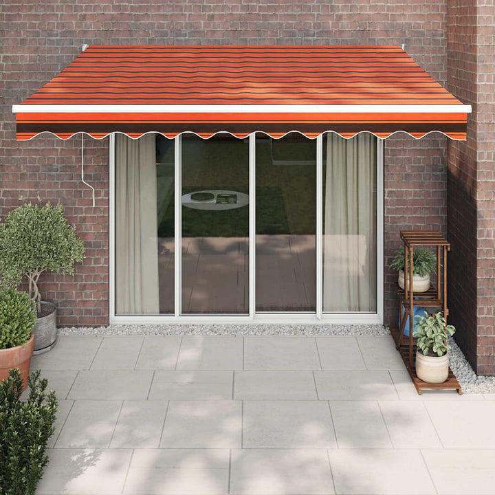 foldemarkise 3,5x2,5 m stof og aluminium orange og brun