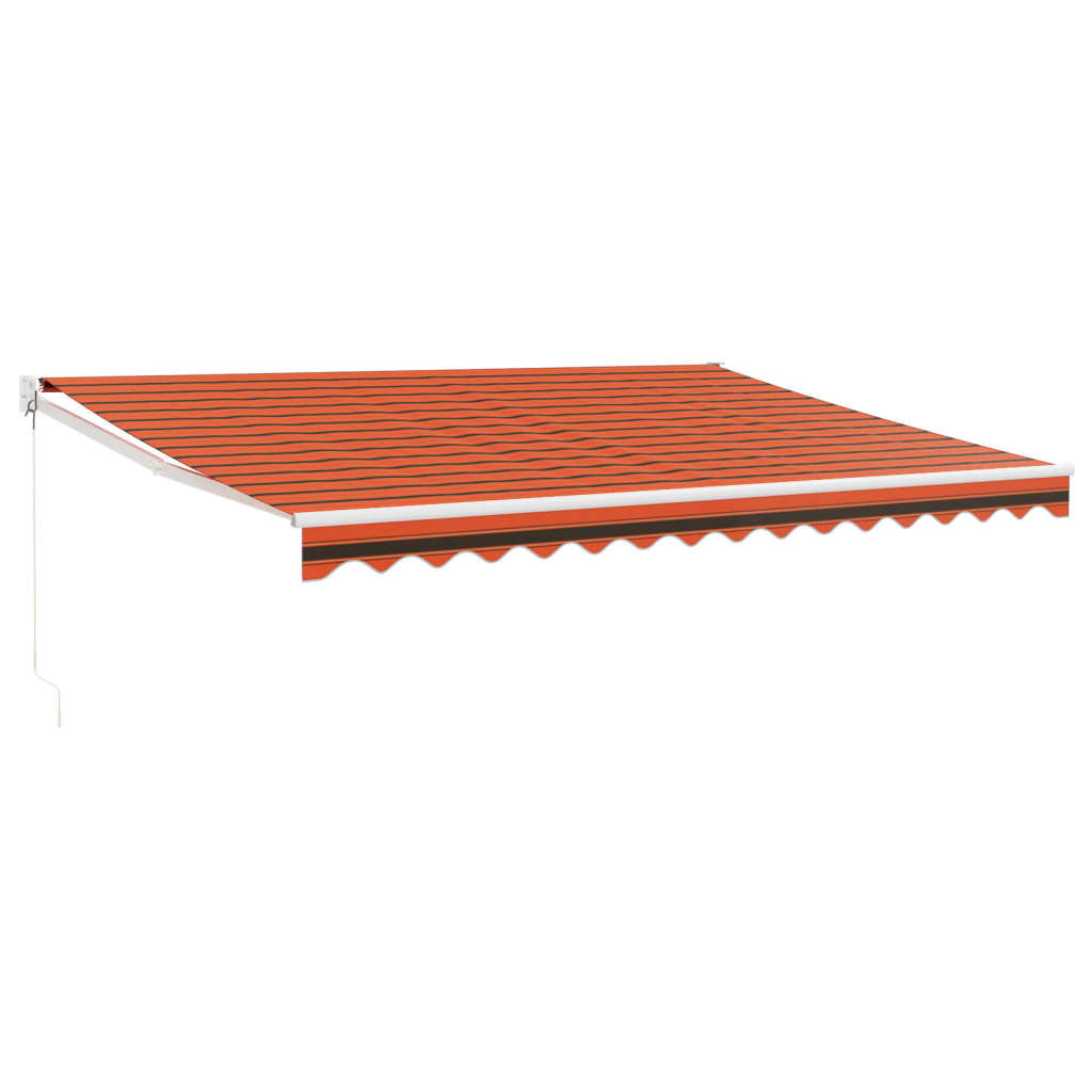 foldemarkise 4x3 m stof og aluminium orange og brun