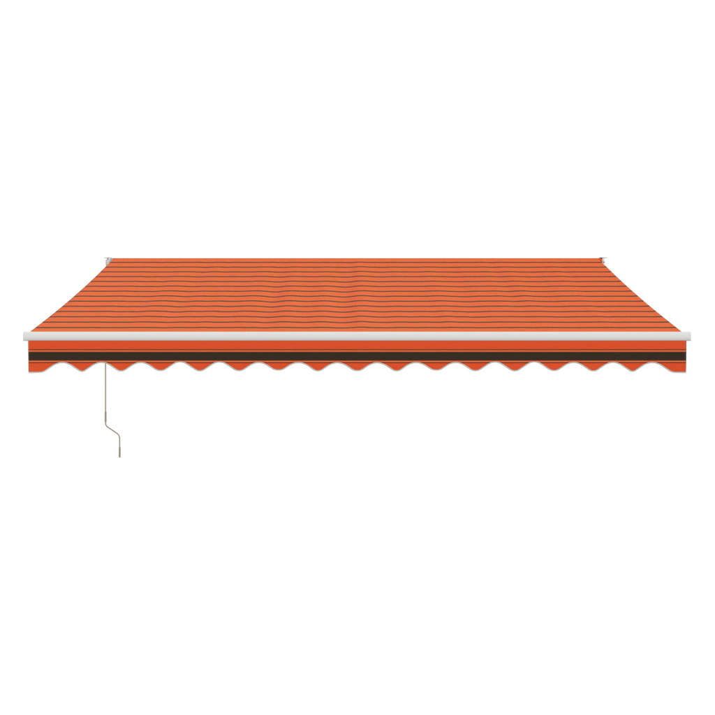 foldemarkise 4x3 m stof og aluminium orange og brun