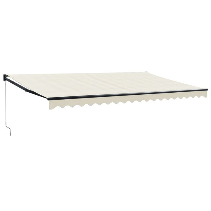 foldemarkise manuel betjening 5x3 m stof aluminium creme