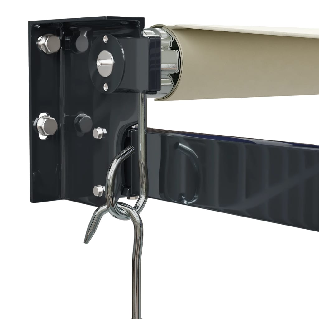 foldemarkise manuel betjening 5x3 m stof aluminium creme