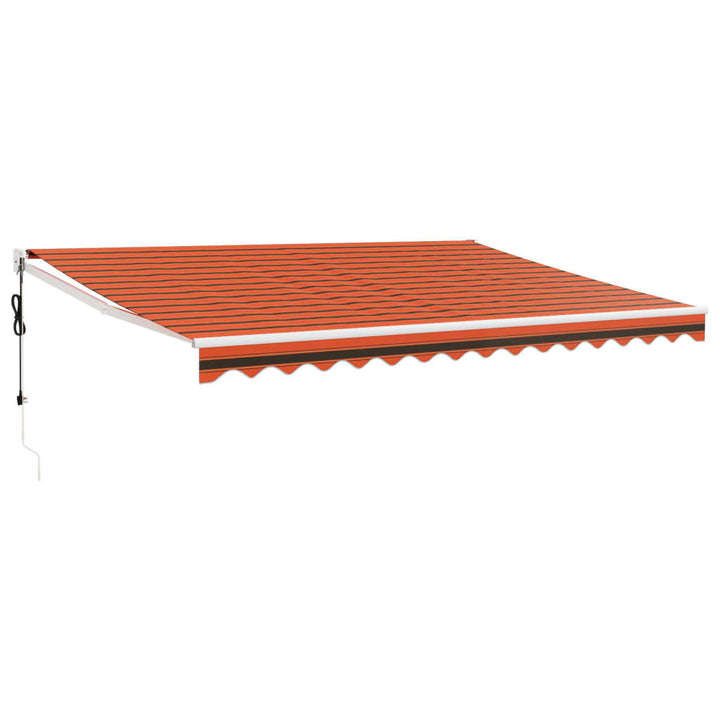 foldemarkise 4x3 m automatisk betjening orange og brun