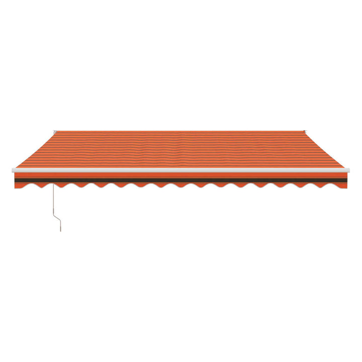 foldemarkise 4x3 m automatisk betjening orange og brun