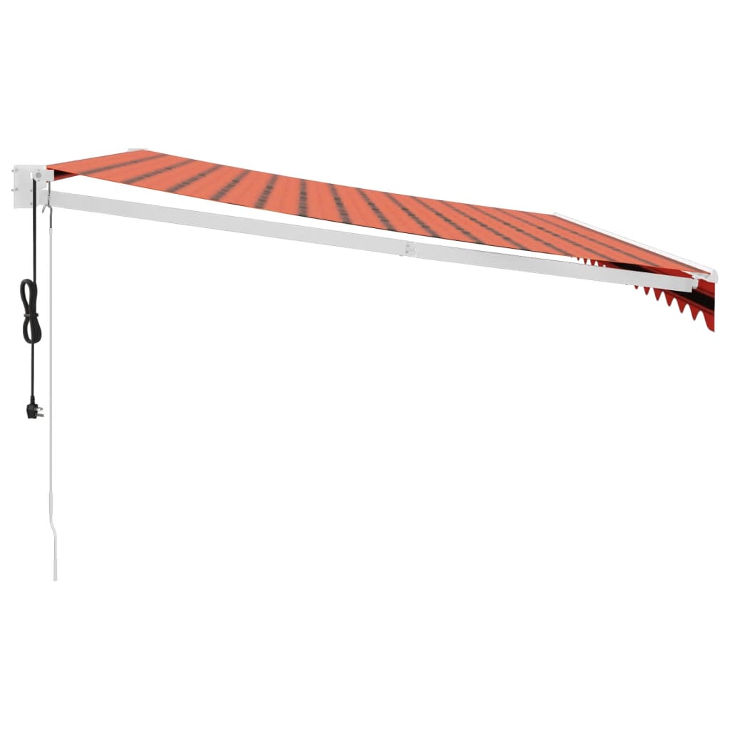 foldemarkise 4x3 m automatisk betjening orange og brun