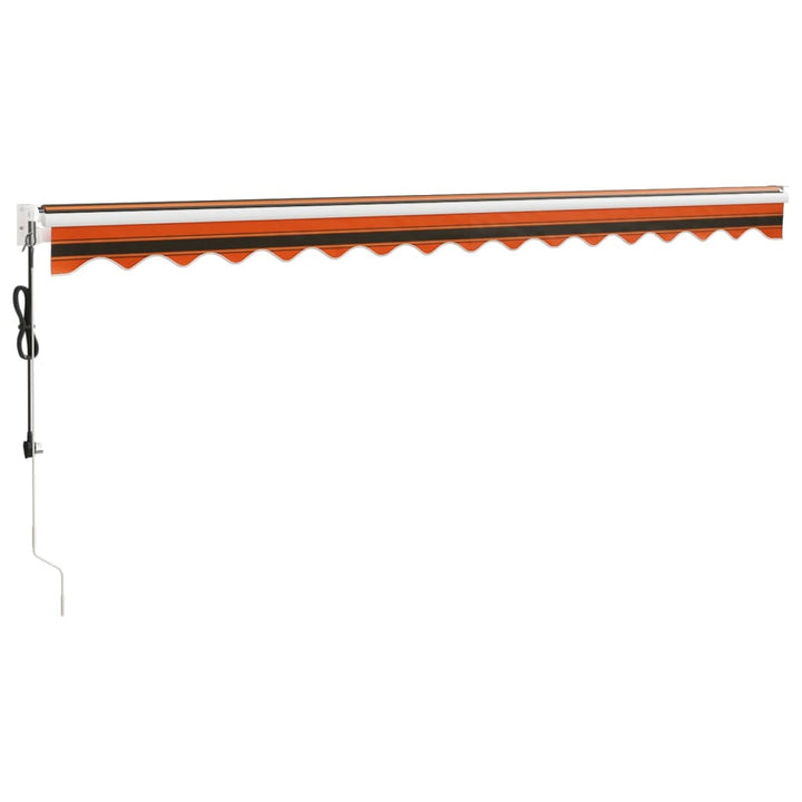 foldemarkise 4x3 m automatisk betjening orange og brun
