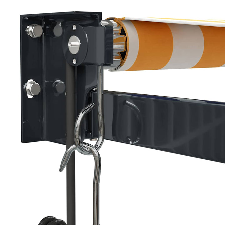foldemarkise 4x3 m automatisk betjening gul og hvid
