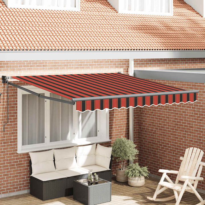 foldemarkise 3x2,5 m automatisk betjening orange og brun