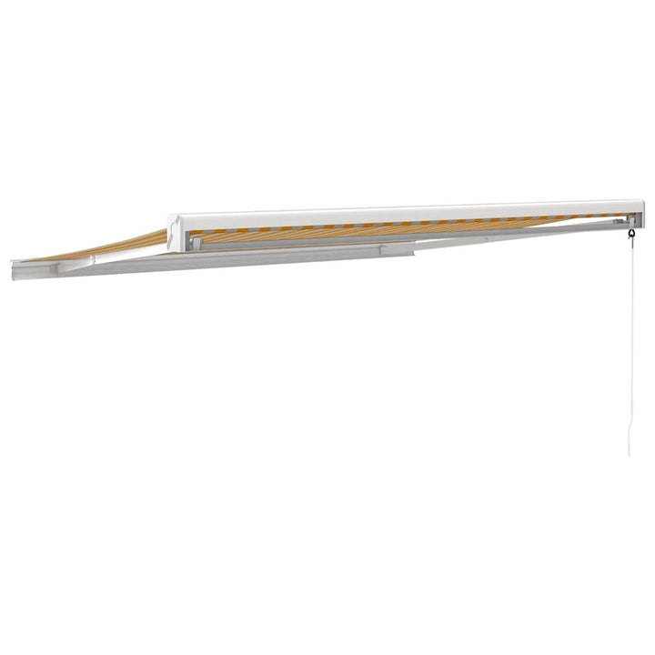 foldemarkise manuel betjening 3x2,5 m stof aluminium gul hvid