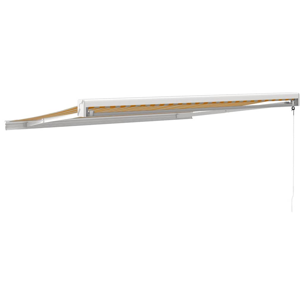 foldemarkise manuel betjening 3x2,5 m stof aluminium gul hvid