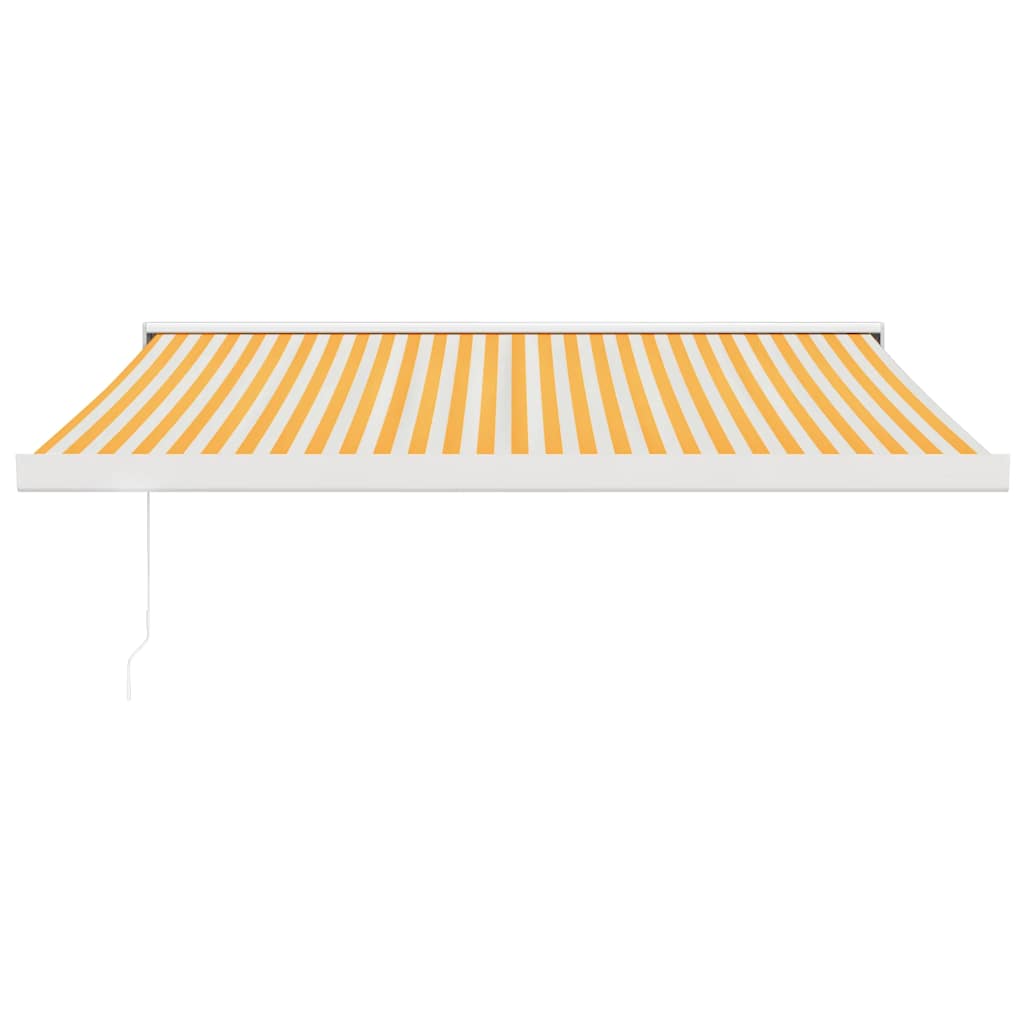 foldemarkise manuel betjening 3,5x2,5 m stof aluminium gul hvid
