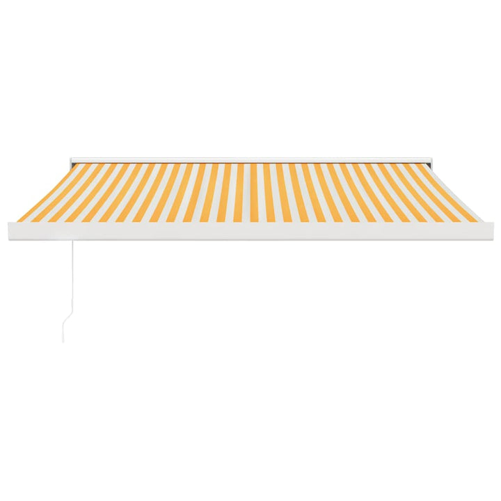 foldemarkise manuel betjening 3,5x2,5 m stof aluminium gul hvid