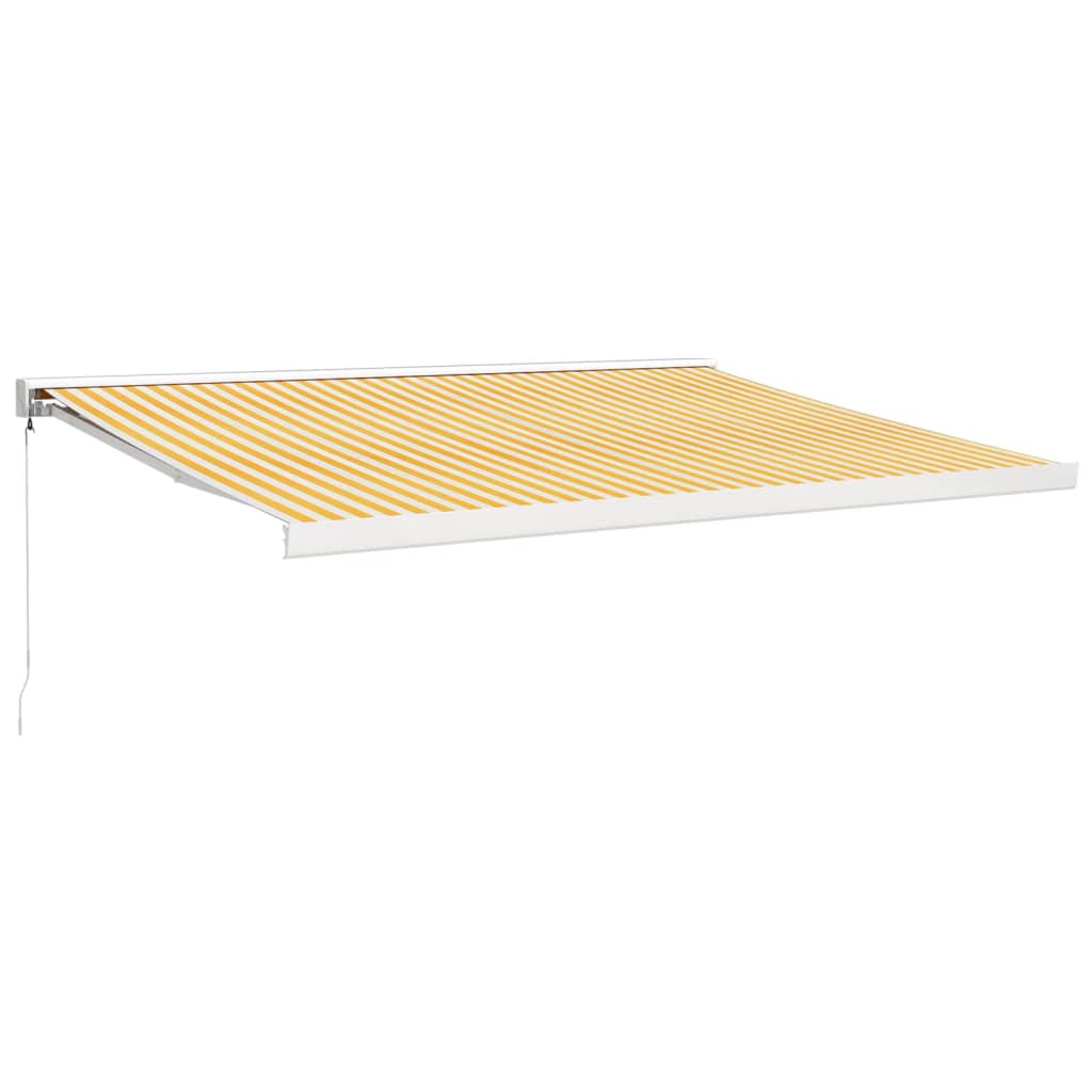 foldemarkise 4,5x3 m stof og aluminium gul og hvid