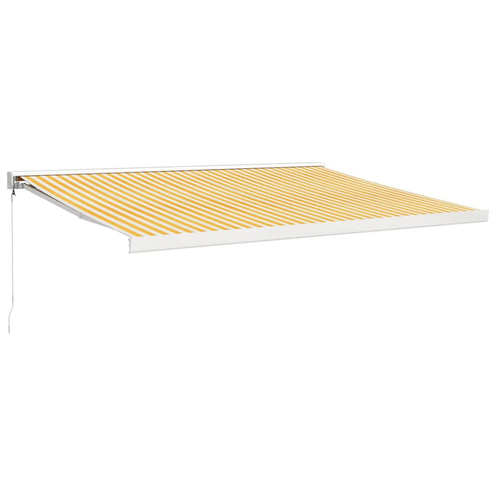 foldemarkise 4,5x3 m stof og aluminium gul og hvid