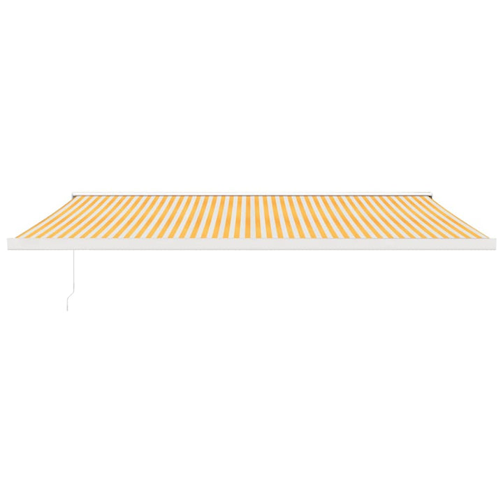 foldemarkise 5x3 m stof og aluminium gul og hvid